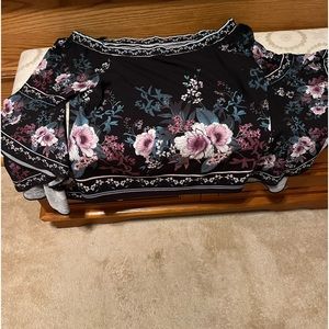 WORN ONCE in a smoke free home. Off the shoulder, bell sleeve blouse.